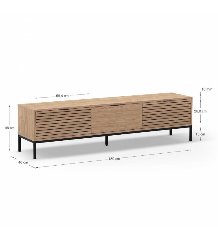 Mueble TV 180 cm Lyra Dimensiones Top Mueble