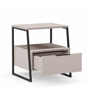 Mesita de noche 1 cajón Vexi color crema Top Mueble
