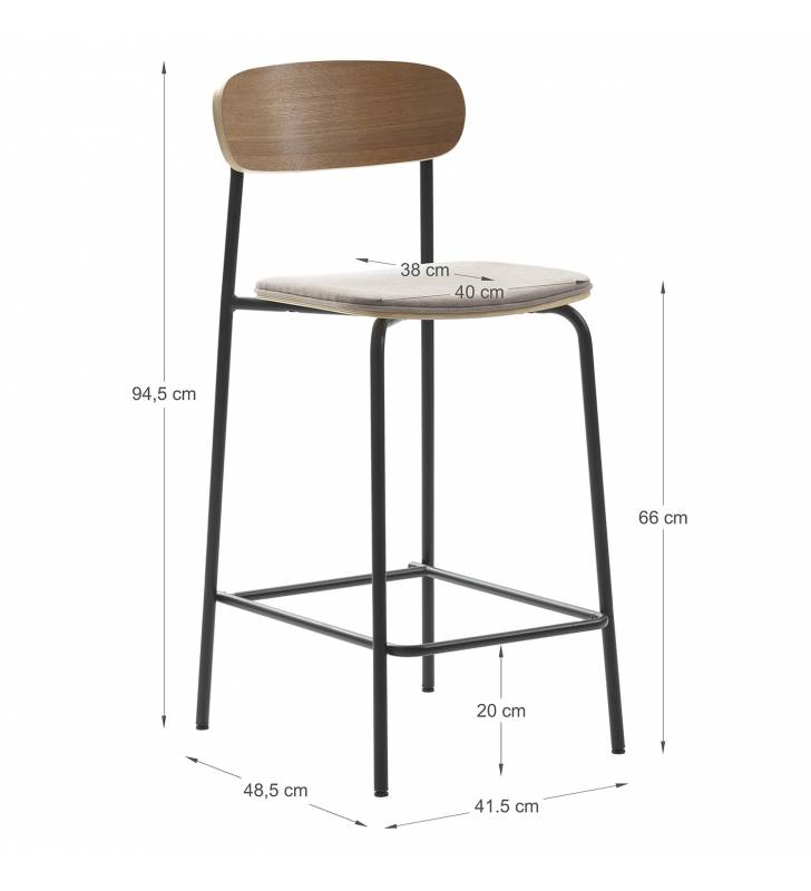 Pack 2 Sillas Altas Cocina Taupe Sorenia Ambiente Top Mueble