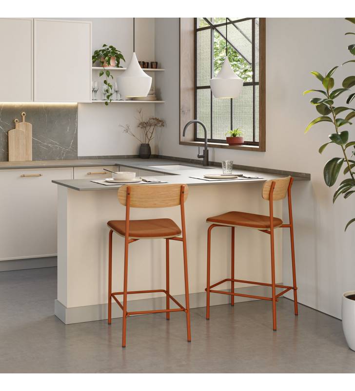 Pack 2 Sillas Altas Cocina Teja Sorenia Ambiente Top Mueble