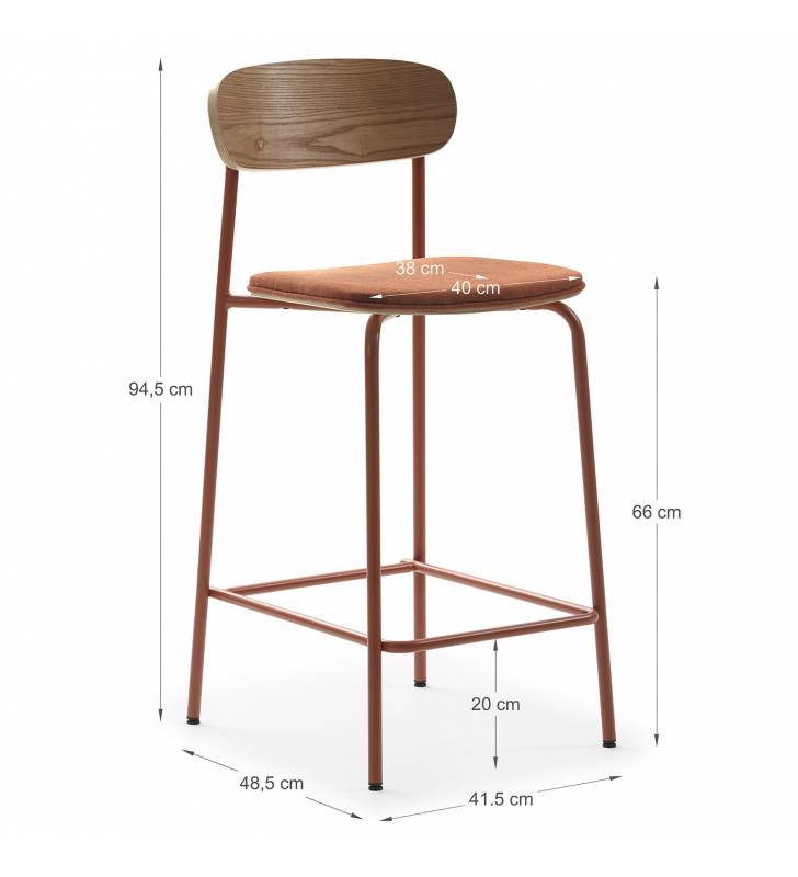 Pack 2 Sillas Altas Cocina Teja Sorenia Dimensiones Top Mueble