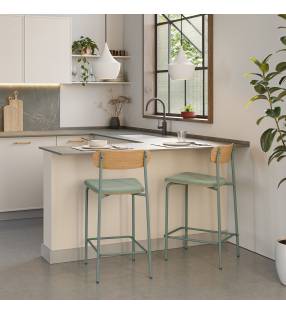 Pack 2 Sillas Altas Cocina Aguamarina Sorenia Ambiente Top Mueble