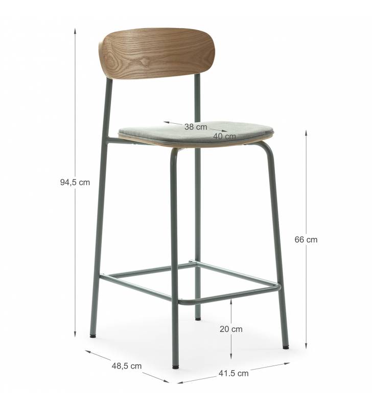 Pack 2 Sillas Altas Cocina Aguamarina Sorenia Dimensiones Top Mueble