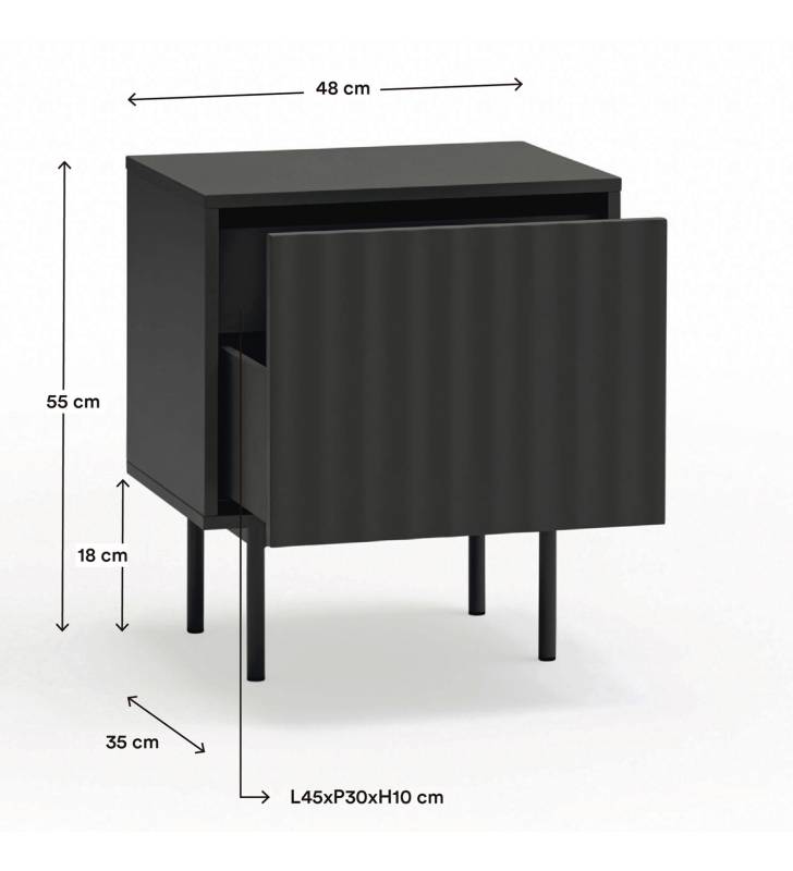 Mesita Sierra 1 Frontal 2C Teulat medidas Topmueble