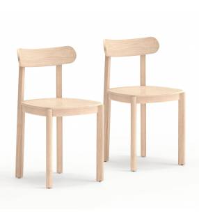 Silla Natural Nara color claro Pack de 2 Topmueble