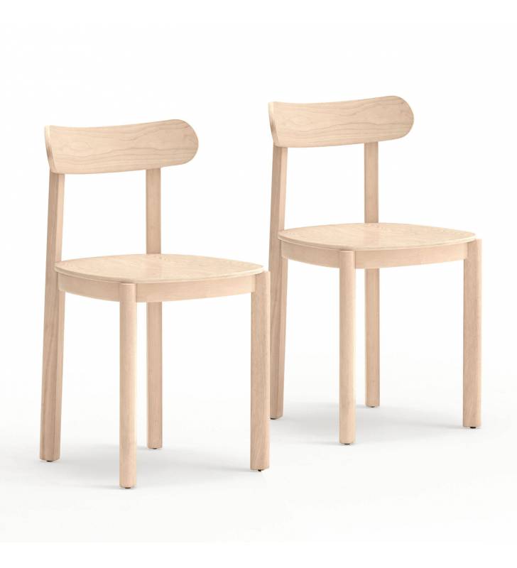Silla Natural Nara color claro Pack de 2 Topmueble