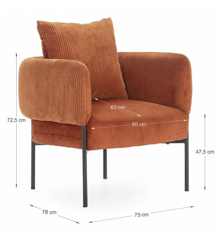 Sillón Butaca Teja Jordan Dimensiones Top Mueble