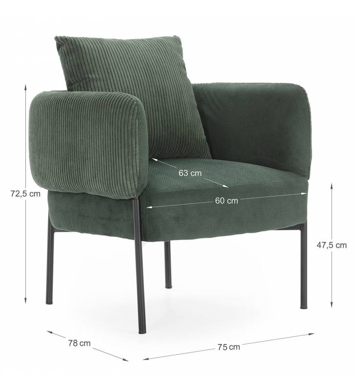Sillón Butaca Verde Jordan Dimensiones Top Mueble