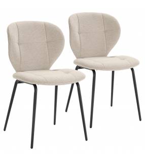 Pack 2 Sillas Comedor Beige Isabella Top Mueble