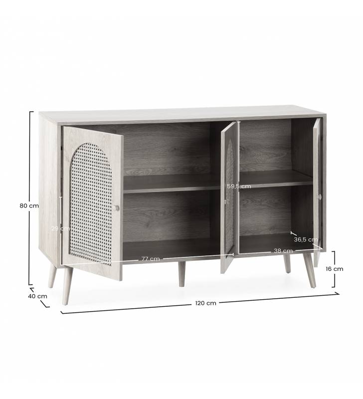 Aparador 3 puertas 120 Moon Topmueble medidas