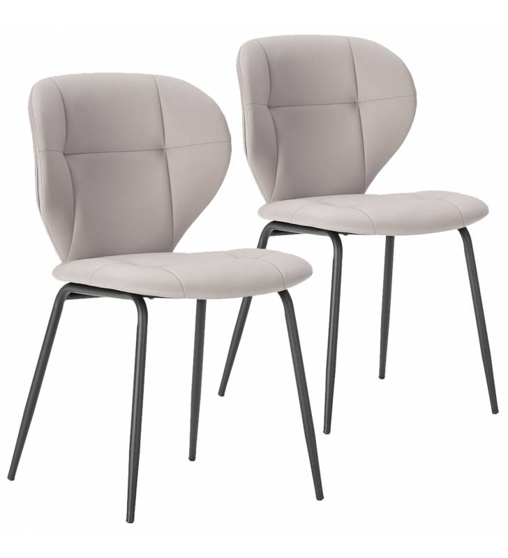Pack 2 Sillas Polipiel Beige Samantha Top Mueble