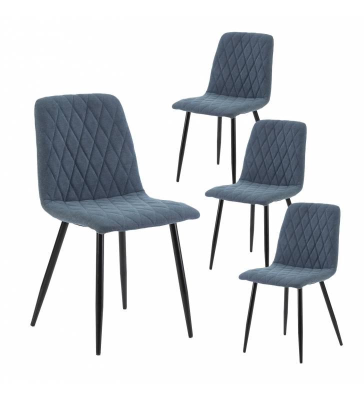 Pack 4 Sillas de Comedor Azul Alana Top Mueble