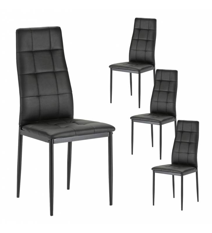 Pack 4 Sillas Negro Chelsea Top Mueble