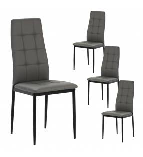 Pack 4 Sillas Comedor Gris Chelsea Top Mueble