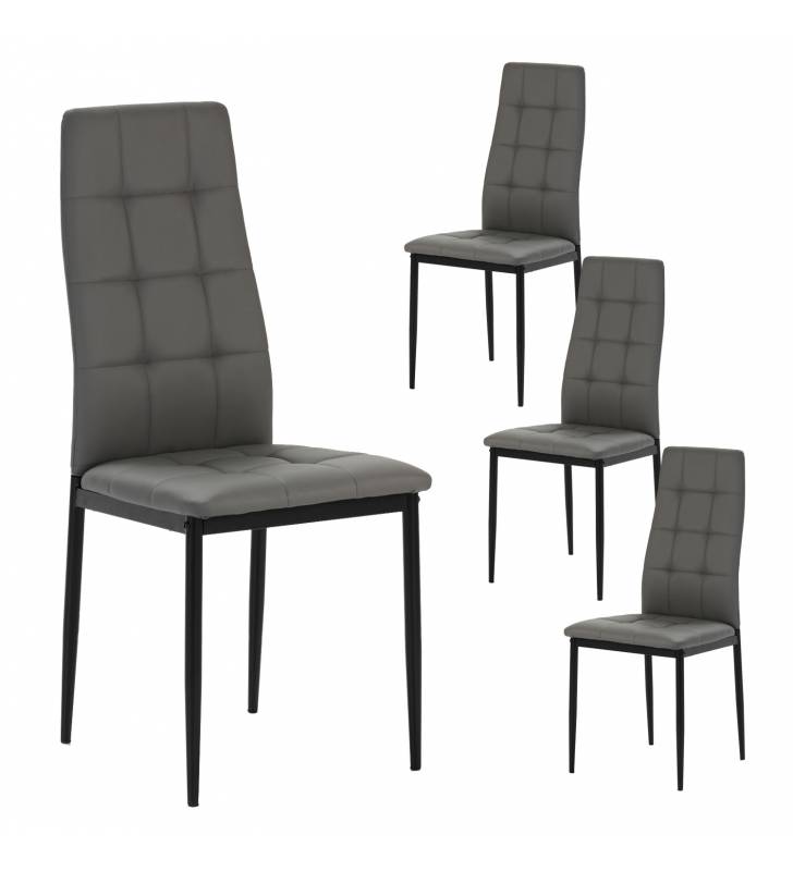 Pack 4 Sillas Comedor Gris Chelsea Top Mueble