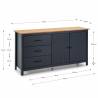 Aparador Azul Oscuro Mora 2P3C Dimensiones Topmueble