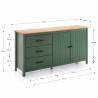 Aparador Verde Mora 2P3C Dimensiones Topmueble