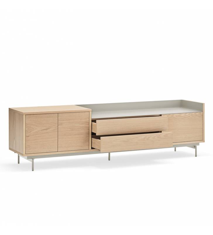 Mueble TV Roble Gris Claro VALLEY Top Mueble 2