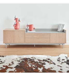 Mueble TV Roble Gris Claro VALLEY Ambiente Top Mueble