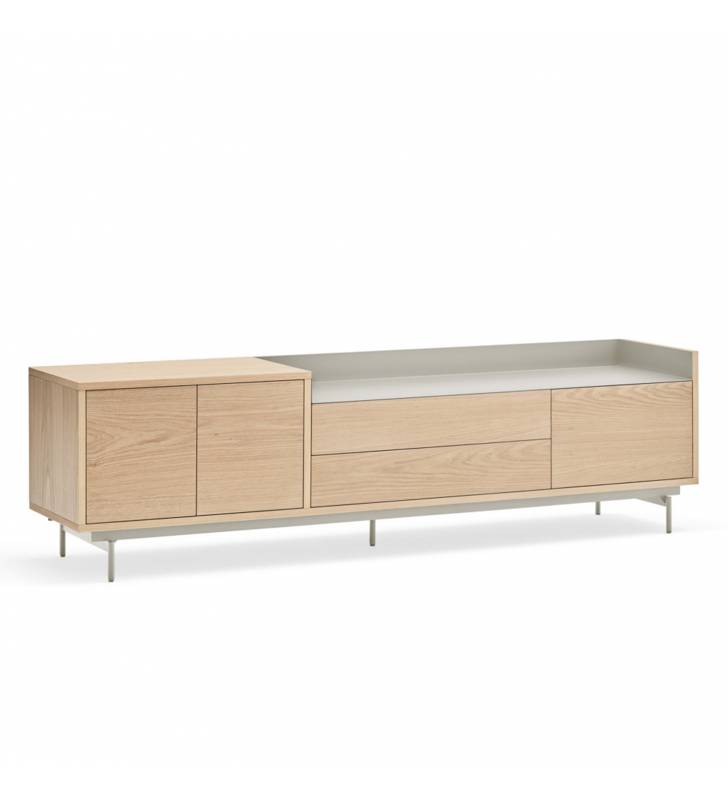 Mueble TV Roble Gris Claro VALLEY Top Mueble