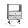 Mesita de noche Buda Top Mueble 2C1h Medidas