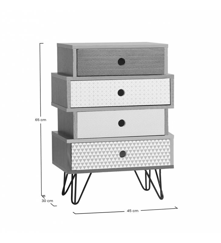 Mesita de noche Buda 4C TopMueble Medidas