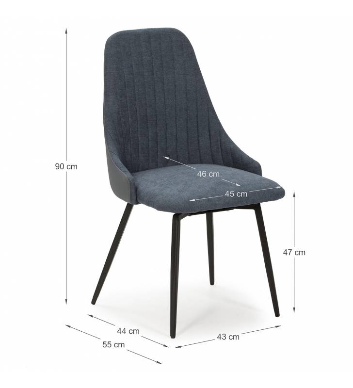 Pack 2 Sillones Giratorios Azul Elena Dimensiones Topmueble