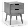 Mesita de Noche Madera Lisboa 2C Dimensiones Top Mueble
