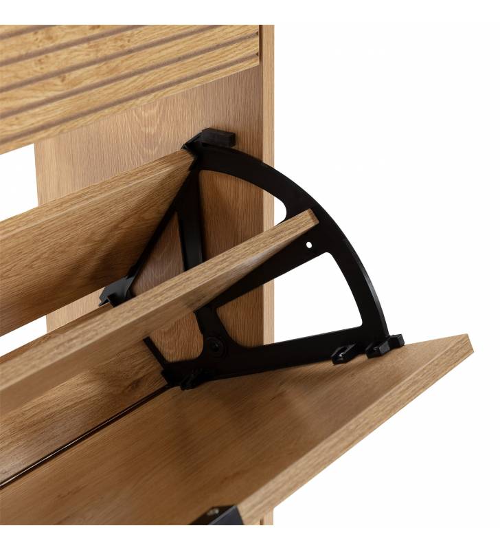 Zapatero Roble 4 Puertas Rachele Detalle Top Mueble