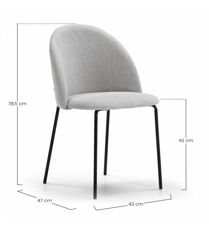 Pack Sillas Kenia gris TopMueble Dimensiones