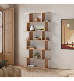 Estantería Salón Irregular Roble Daisy Top Mueble Ambiente