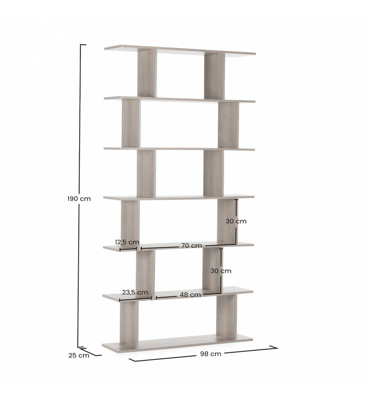Estantería Salón Irregular Roble Daisy Top Mueble Dimensiones