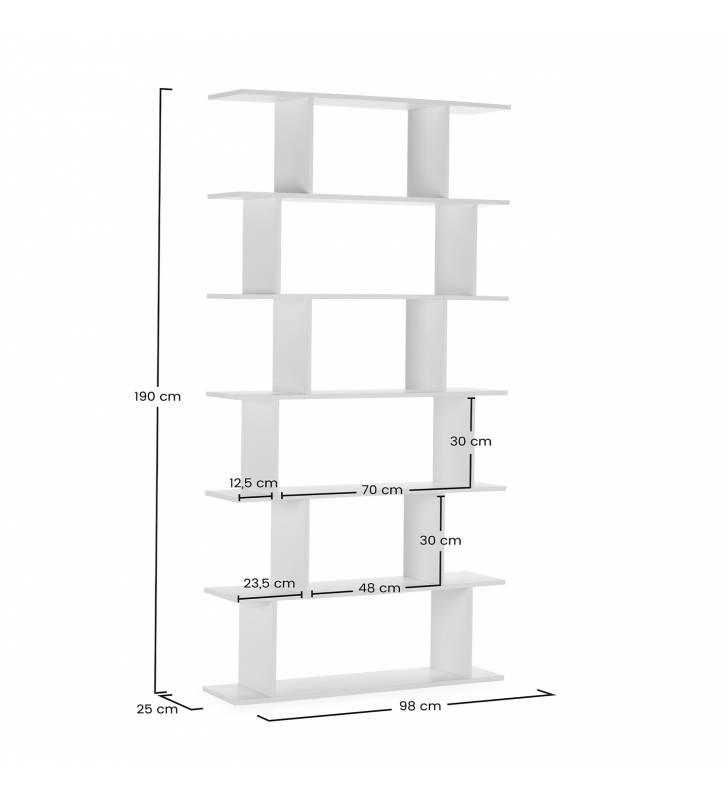 Estantería Salón Irregular Blanco Daisy Top Mueble Dimensiones