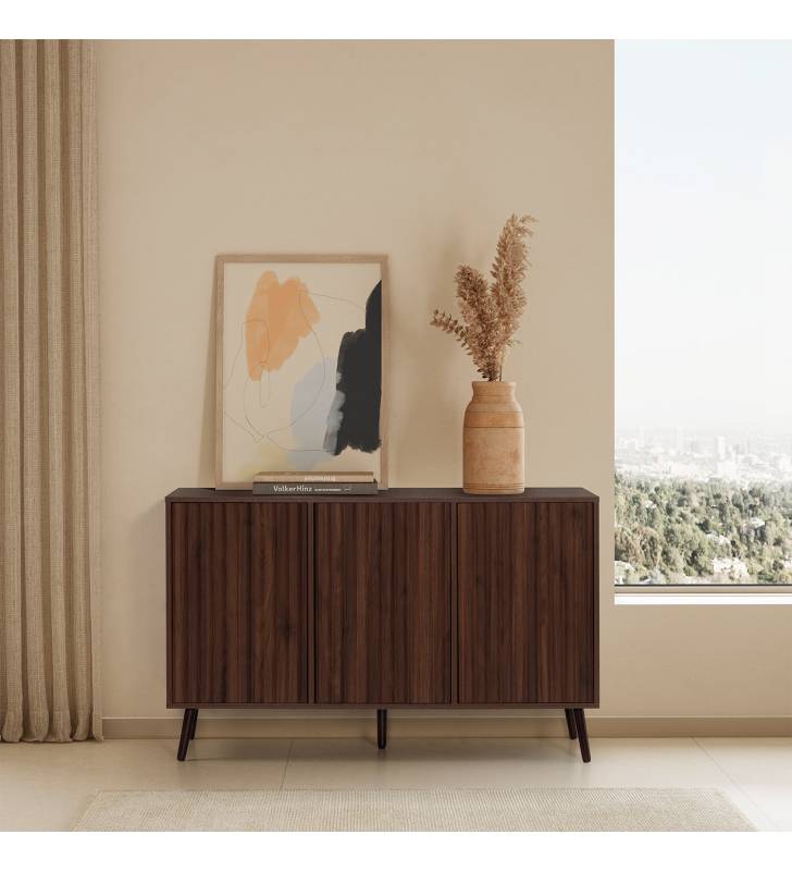 Aparador Nogal 3 Puertas Layla Topmueble Ambiente