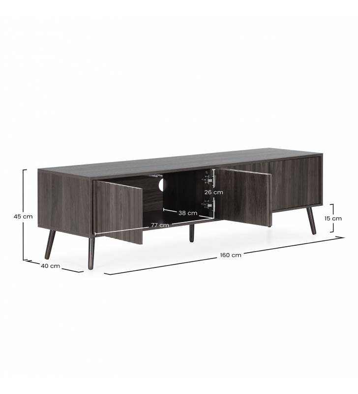 Mueble TV Nogal 4 Puertas Layla Top Mueble Dimensiones