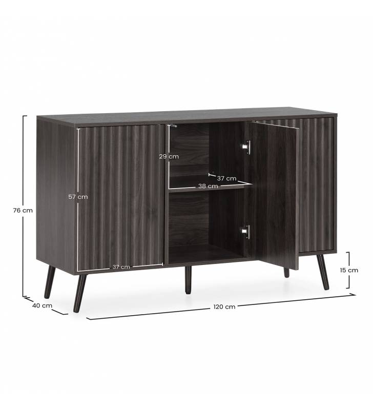 Aparador Nogal 3 Puertas Layla Top Mueble Dimensiones