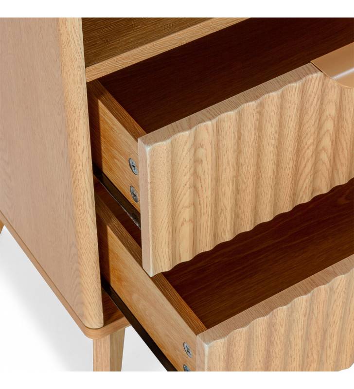 Mesita de Noche Roble 45 cm Himma Top Mueble Detalle