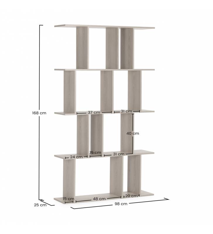 Estantería Decorativa Salón Roble Akane Top Mueble Dimensiones