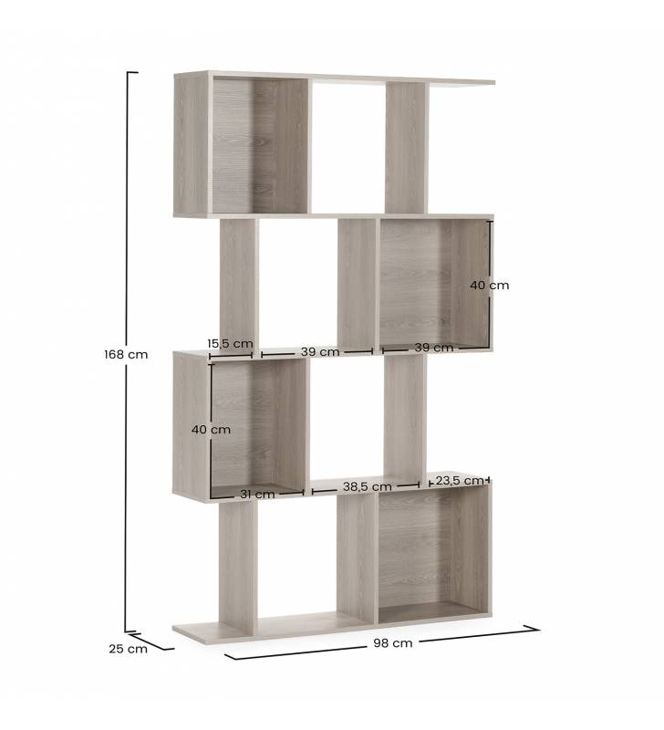 Estantería Salón Geométrica Roble Agan Top Mueble Dimensiones