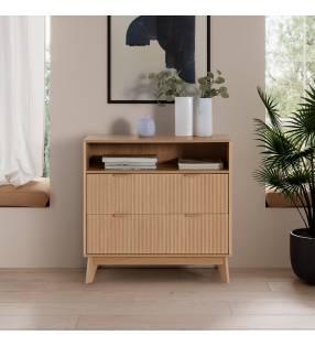 Cómoda Roble 2 Cajones Himma Top Mueble Ambiente