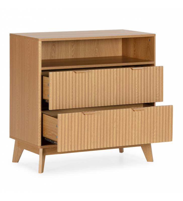 Cómoda Roble 2 Cajones Himma Top Mueble 2