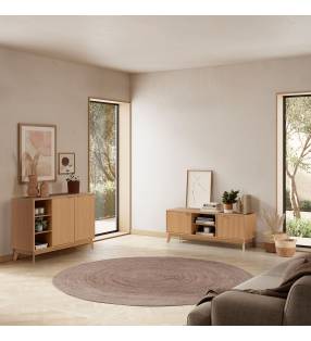 Conjunto Mueble TV y Aparador Roble Himma Top Mueble