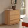 Cómoda Roble 3 Cajones Tora Top Mueble Ambiente