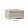 Mesita de Noche Flotante Roble Tora Top Mueble Dimensiones