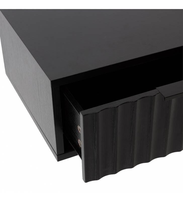 Mesita de Noche Flotante Negro Layla Top Mueble Detalle