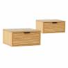 Pack 2 Mesitas de Noche Flotante Roble Rachele Top Mueble