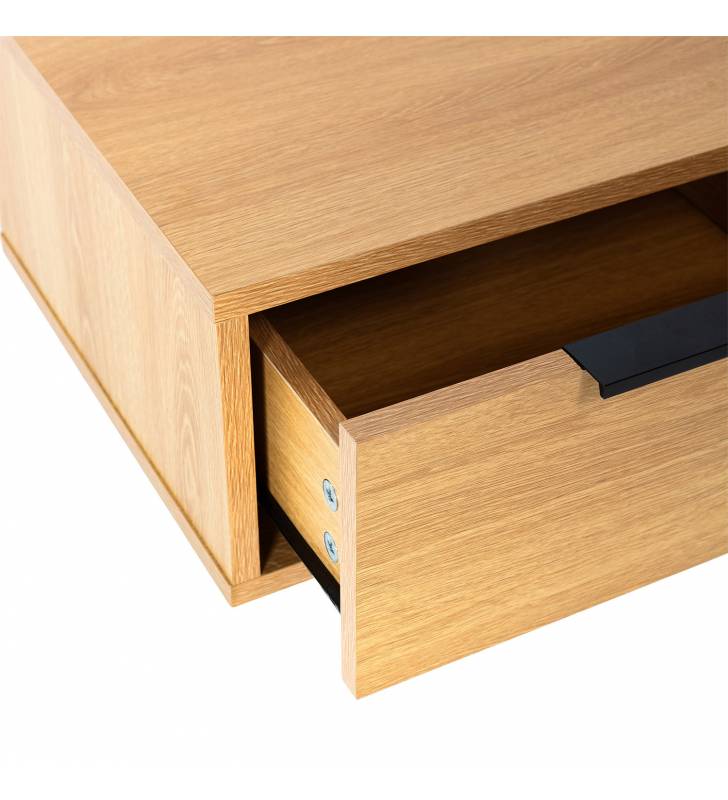 Mesita de Noche Flotante Roble Auran Top Mueble Detalle