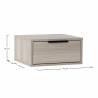 Mesita de Noche Flotante Roble Auran Top Mueble Dimensiones