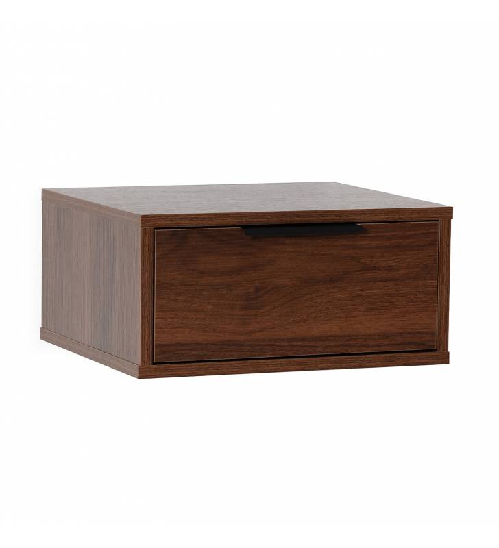 Mesita de Noche Flotante Nogal Auran Top Mueble