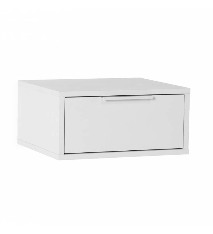 Mesita de Noche Flotante Blanco Auran Top Mueble